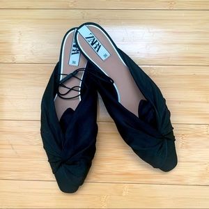NWT Zara Mules with Fabric Knot Size 36 US 6